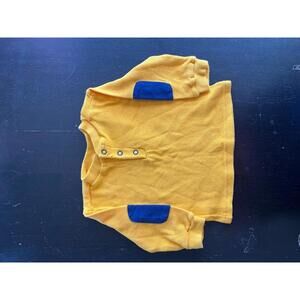 Vintage 90s Cradle Togs 18 Months Snap Waffle Henley Elbow Patch Thermal Retro